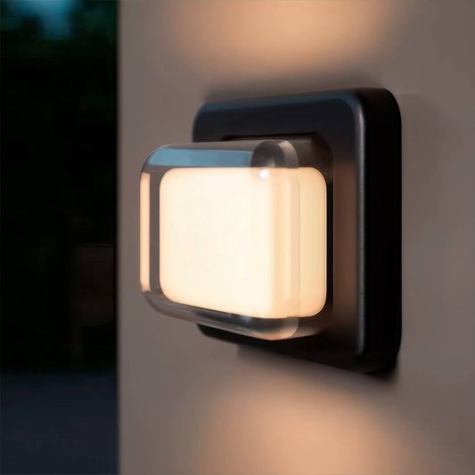 Aplique de Pared Exterior LED 10W Iluminación Rectangular Aluminio Negro Gulpos
