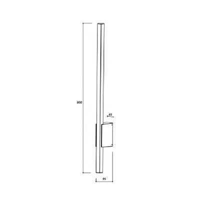 Aplique de Pared Exterior Lineal LED 12W 80cm Aluminio Milen