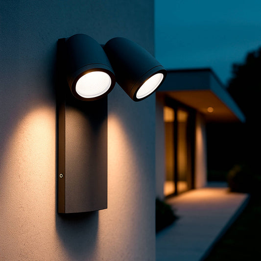 Aplique de Pared Exterior LED 12W Aluminio Abel Dos Focos