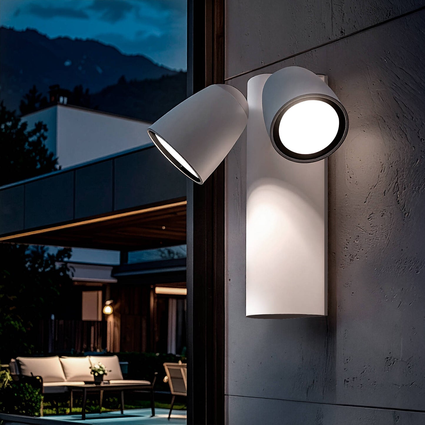Aplique de Pared Exterior LED 12W Aluminio Abel Dos Focos