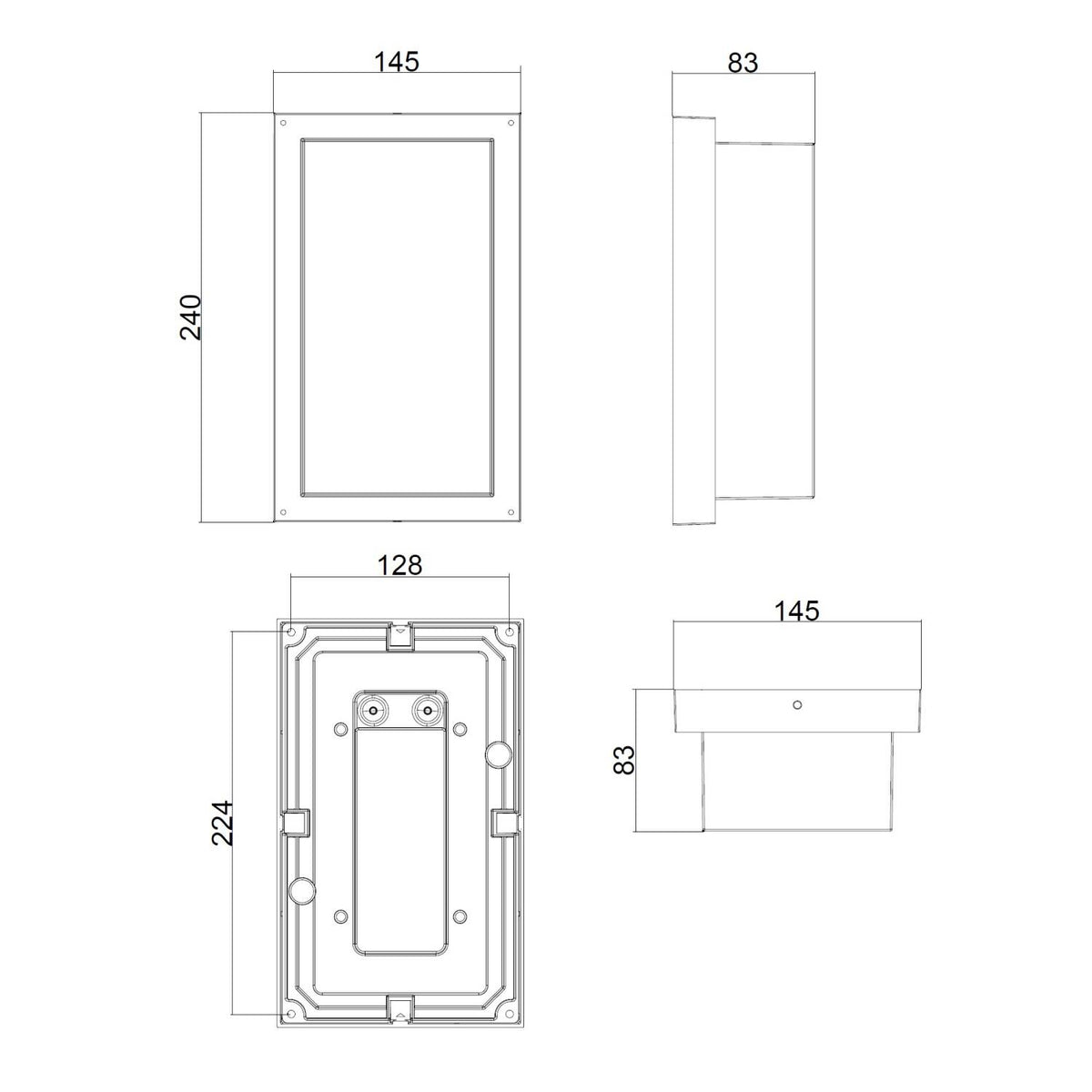 Aplique de Pared Exterior LED 12W Aluminio CCT Seleccionable Doble Difusor Caelia