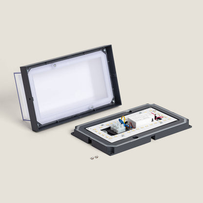 Aplique de Pared Exterior LED 12W Aluminio CCT Seleccionable Doble Difusor Caelia
