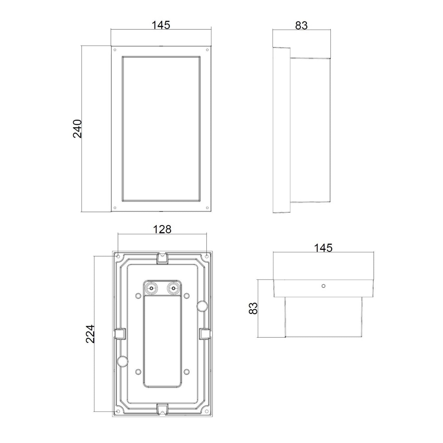 Aplique de Pared Exterior LED 12W Aluminio CCT Seleccionable Doble Difusor Caelia