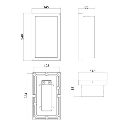 Aplique de Pared Exterior LED 12W Aluminio CCT Seleccionable Doble Difusor Caelia