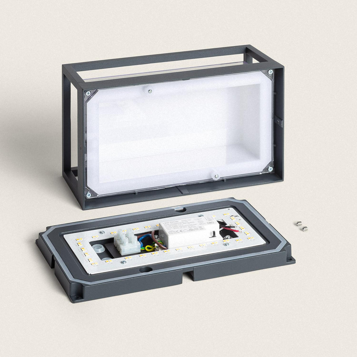 Aplique de Pared Exterior LED 12W Aluminio CCT Seleccionable Doble Difusor Arelien Large II