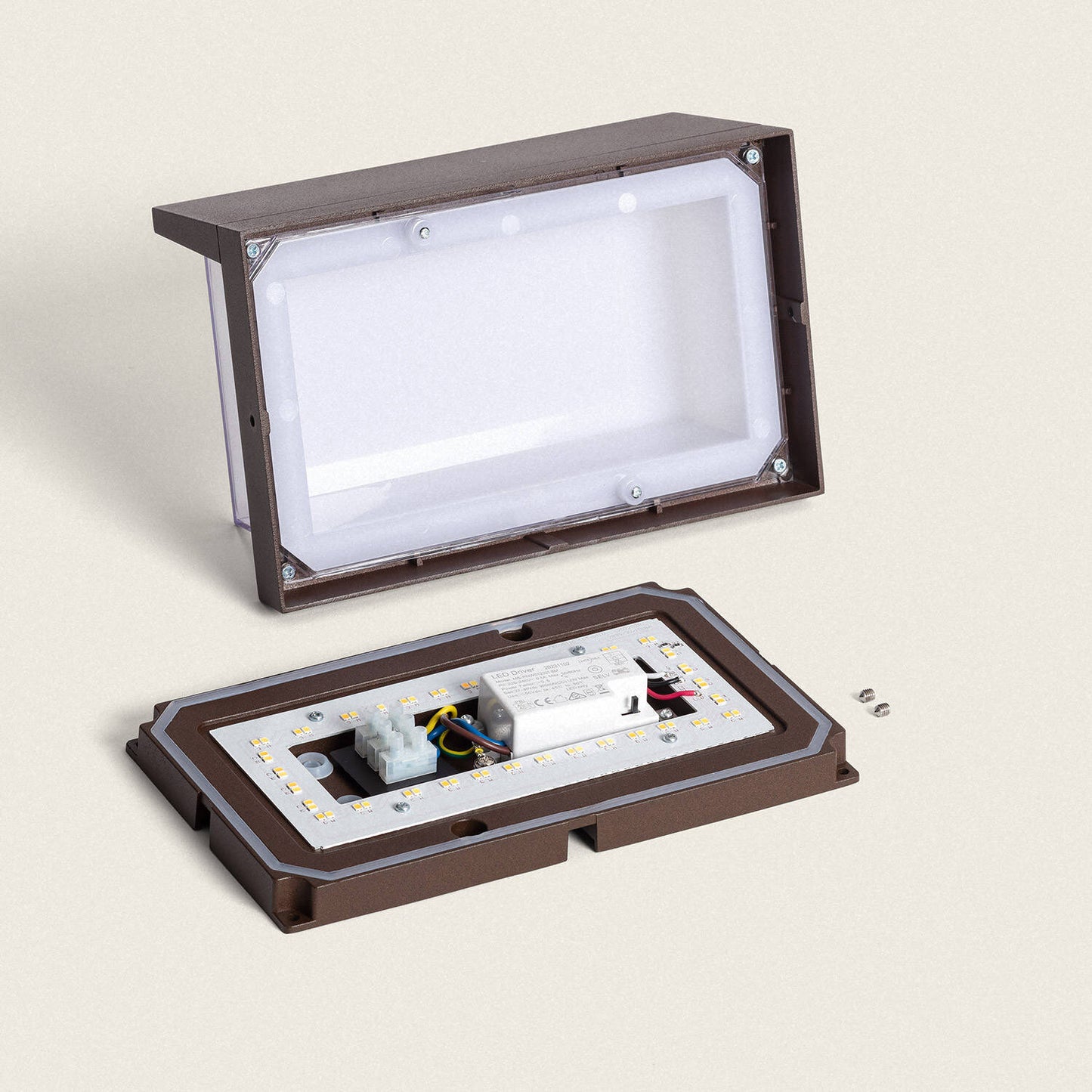 Aplique de Pared Exterior LED 12W Aluminio CCT Seleccionable Doble Difusor Arelien Oscilum