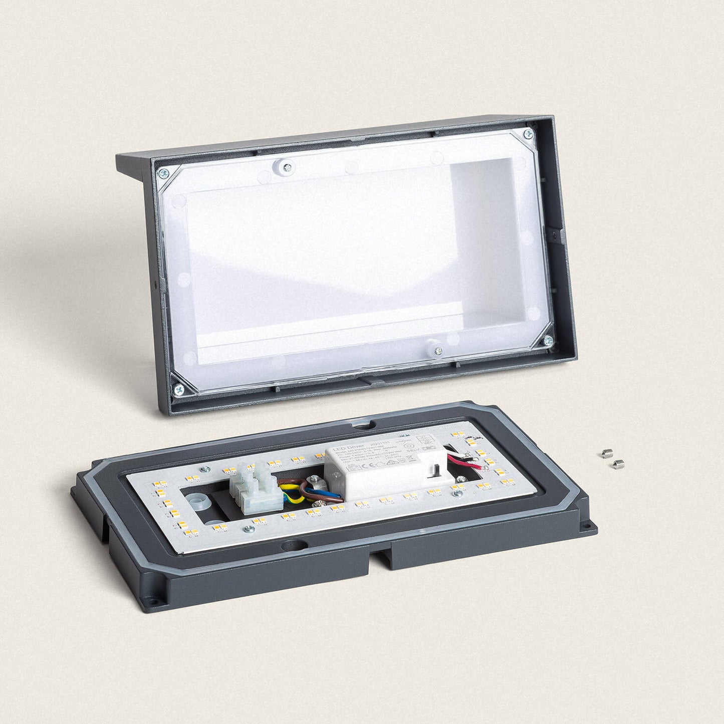 Aplique de Pared Exterior LED 12W Aluminio CCT Seleccionable Doble Difusor Arelien Oscilum