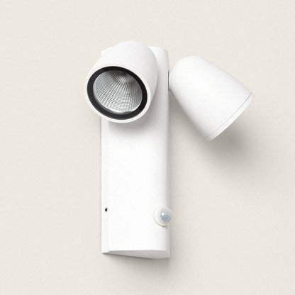Aplique de Pared Exterior LED 12W Aluminio con Sensor de Movimiento PIR Abel Dos Focos