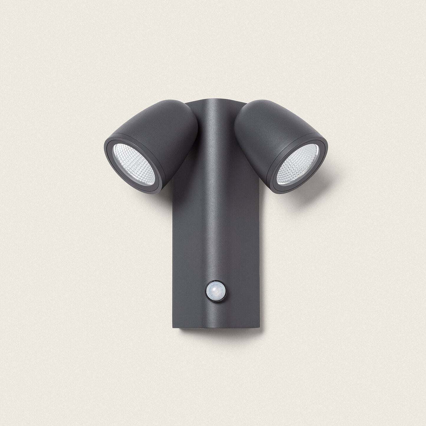 Aplique de Pared Exterior LED 12W Aluminio con Sensor de Movimiento PIR Abel Dos Focos