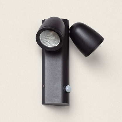 Aplique de Pared Exterior LED 12W Aluminio con Sensor de Movimiento PIR Abel Dos Focos