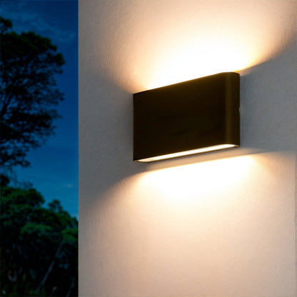 Aplique de Pared Exterior LED 12W Aluminio Rectangular Iluminación Doble Cara Luming