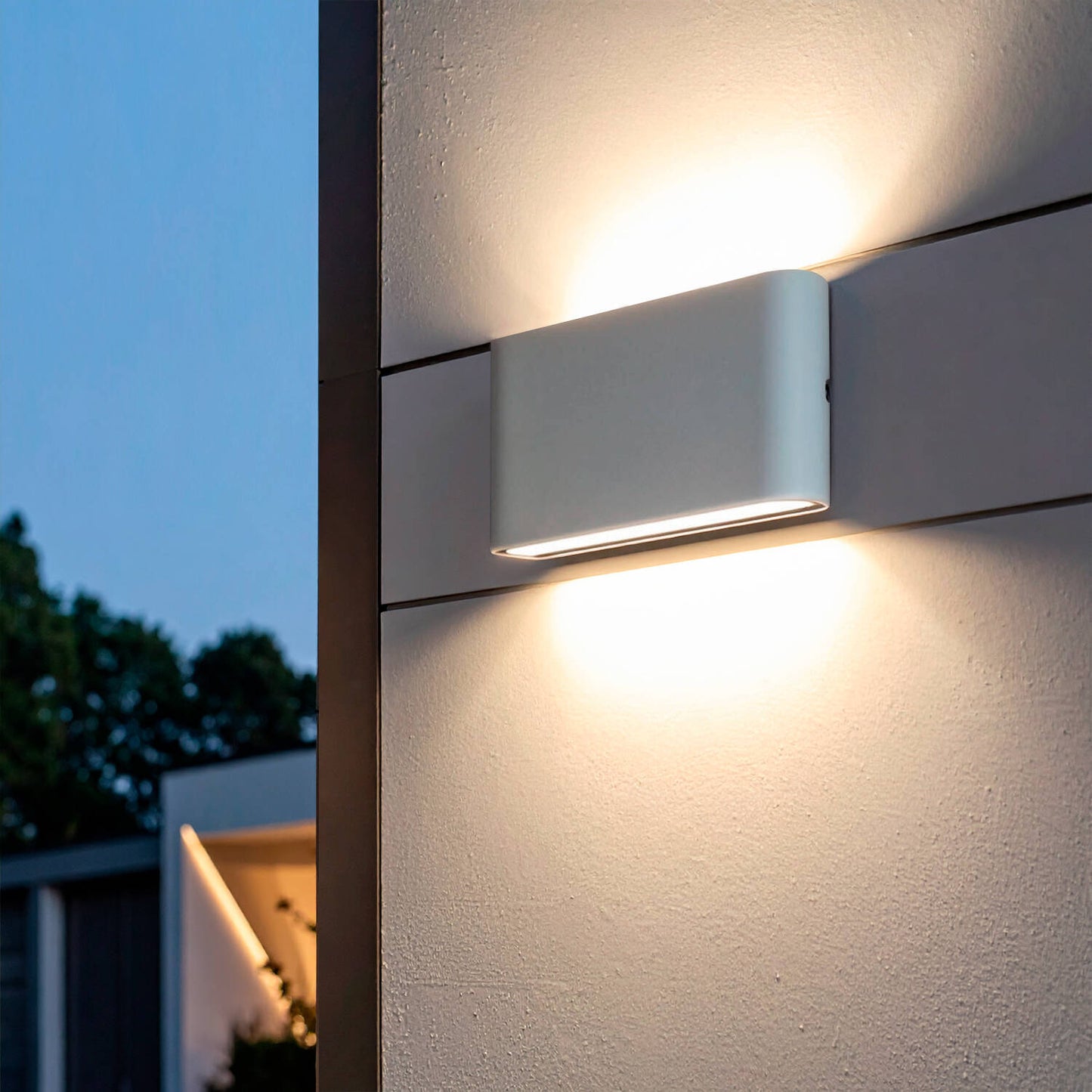 Aplique de Pared Exterior LED 12W CCT Iluminación Doble Cara Aluminio Rectangular Luming