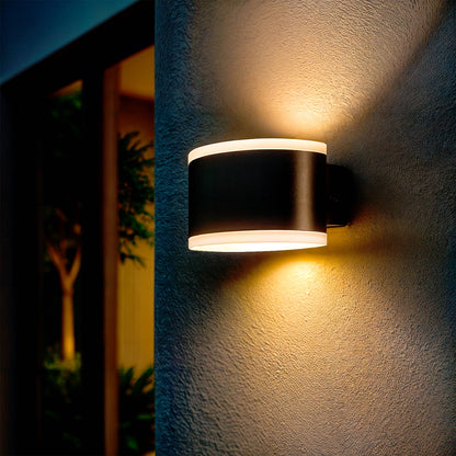 Aplique de Pared Exterior LED 15W Iluminación Rectangular Aluminio Negro Bertol