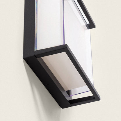 Aplique de Pared Exterior LED 18W Aluminio Iluminación Cuadrado Negro Rale