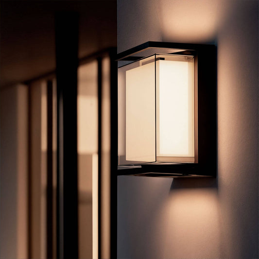 Aplique de Pared Exterior LED 18W Aluminio Iluminación Cuadrado Negro Rale