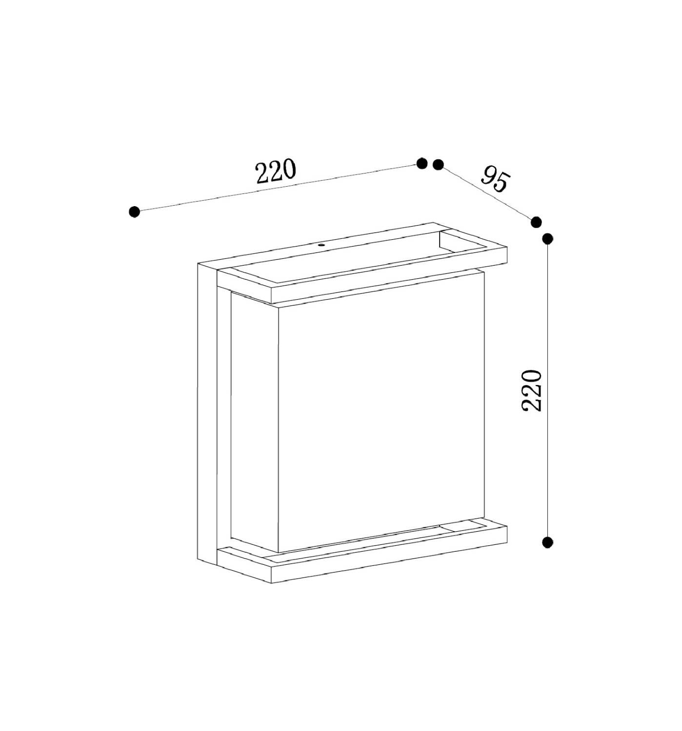Aplique de Pared Exterior LED 18W Aluminio Iluminación Cuadrado Negro Rale