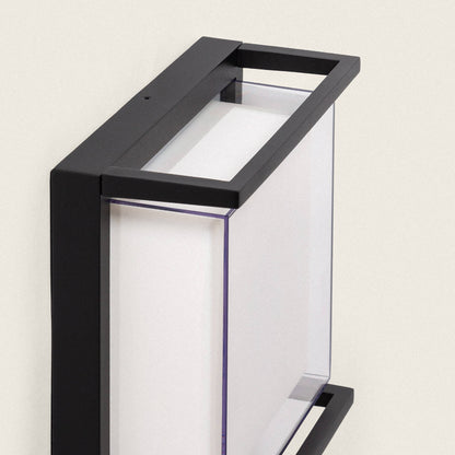 Aplique de Pared Exterior LED 18W Aluminio Iluminación Cuadrado Negro Rale