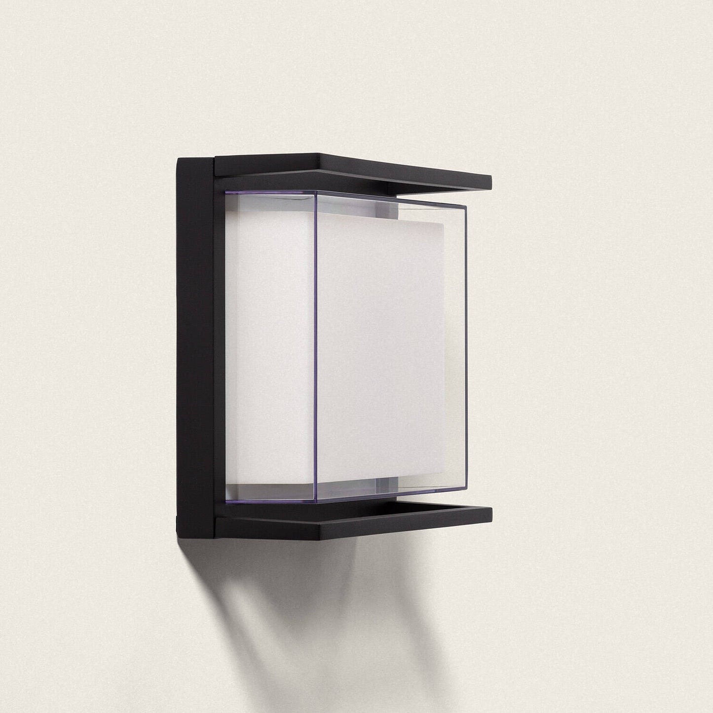 Aplique de Pared Exterior LED 18W Aluminio Iluminación Cuadrado Negro Rale
