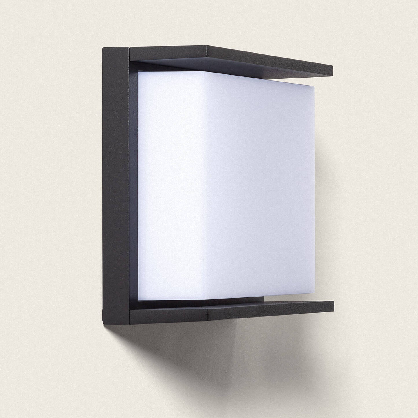 Aplique de Pared Exterior LED 18W Aluminio Iluminación Cuadrado Negro Rimen IP65