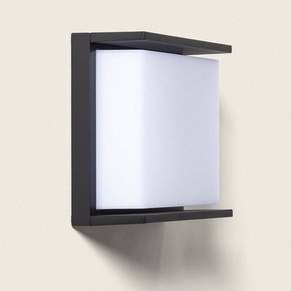 Aplique de Pared Exterior LED 18W Aluminio Iluminación Cuadrado Negro Rimen IP65