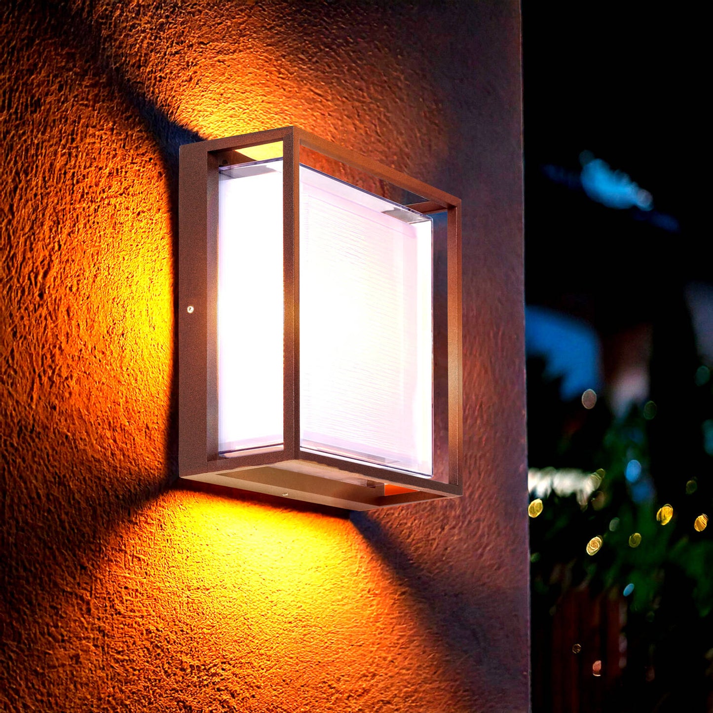 Aplique de Pared Exterior LED 20W Aluminio CCT Seleccionable Doble Difusor Arelien Large