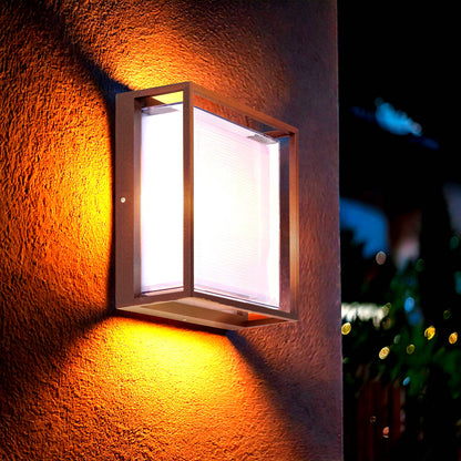 Aplique de Pared Exterior LED 20W Aluminio CCT Seleccionable Doble Difusor Arelien Large