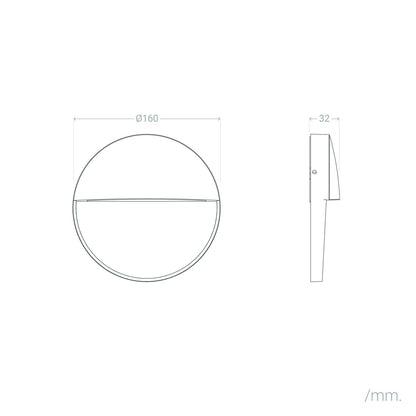 Aplique de Pared Exterior LED 6.5W CCT Seleccionable Aluminio Superficie Circular Jade