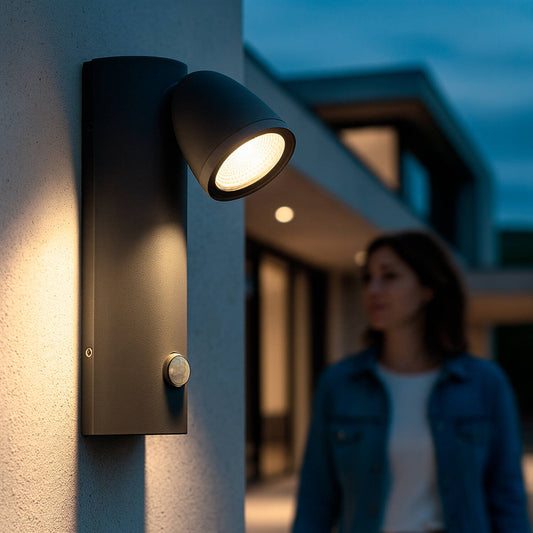 Aplique de Pared Exterior LED 6W Aluminio con Detector de Movimiento Abel