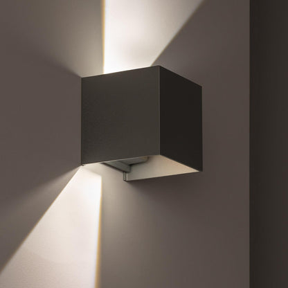 Aplique de Pared Exterior LED 6W Aluminio Iluminación Doble Cara Eros Gris