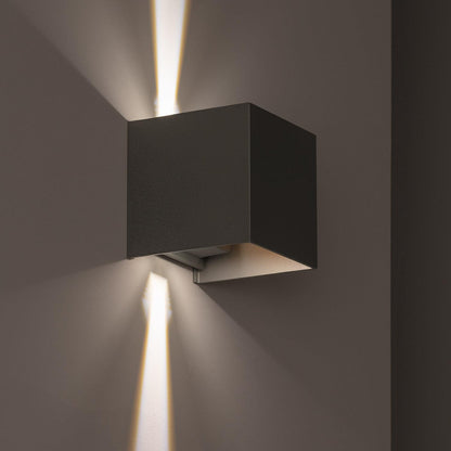 Aplique de Pared Exterior LED 6W Aluminio Iluminación Doble Cara Eros Gris