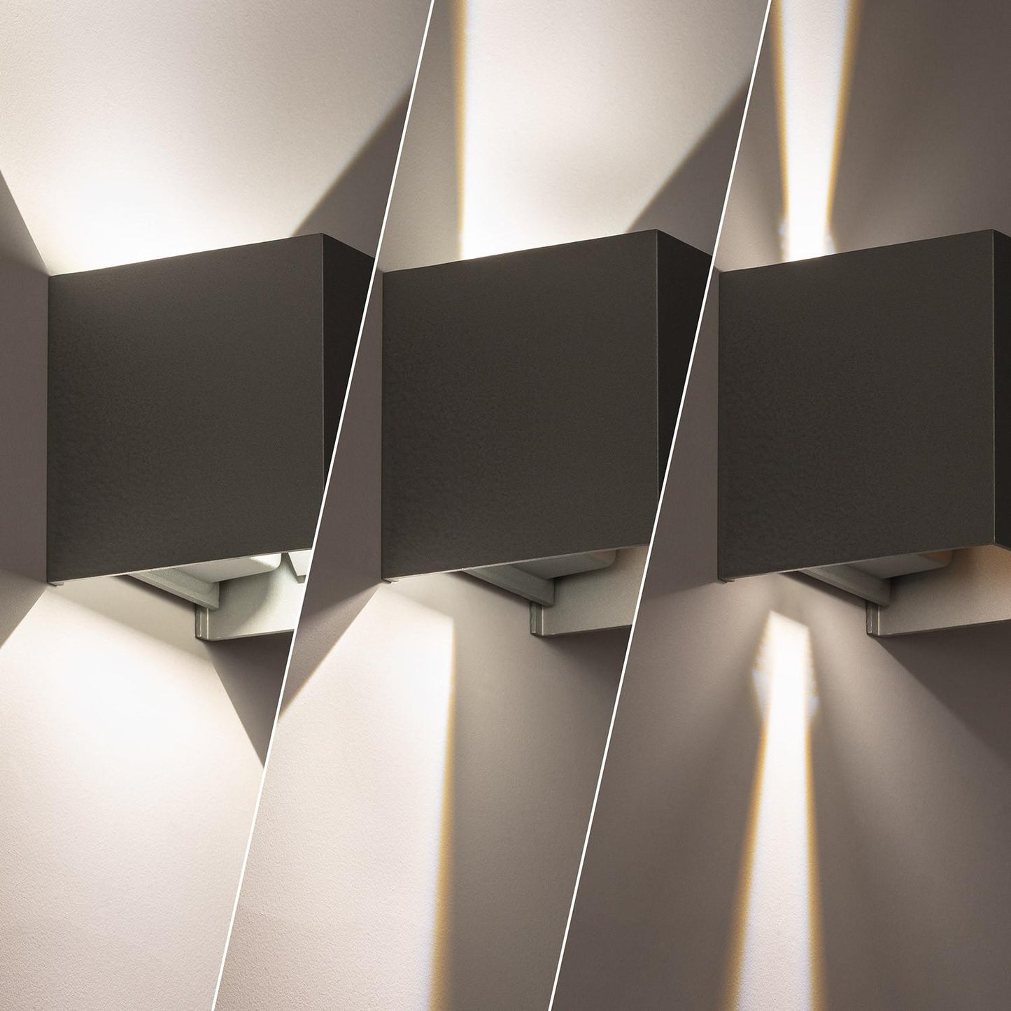 Aplique de Pared Exterior LED 6W Aluminio Iluminación Doble Cara Eros Gris