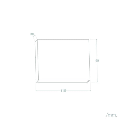 Aplique de Pared Exterior LED 6W Iluminación Doble Cara Aluminio Cuadrado Negro Luming