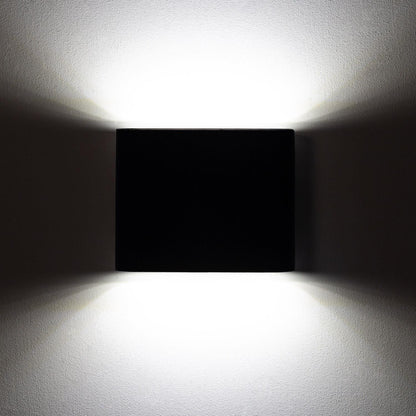 Aplique de Pared Exterior LED 6W Iluminación Doble Cara Aluminio Cuadrado Negro Luming