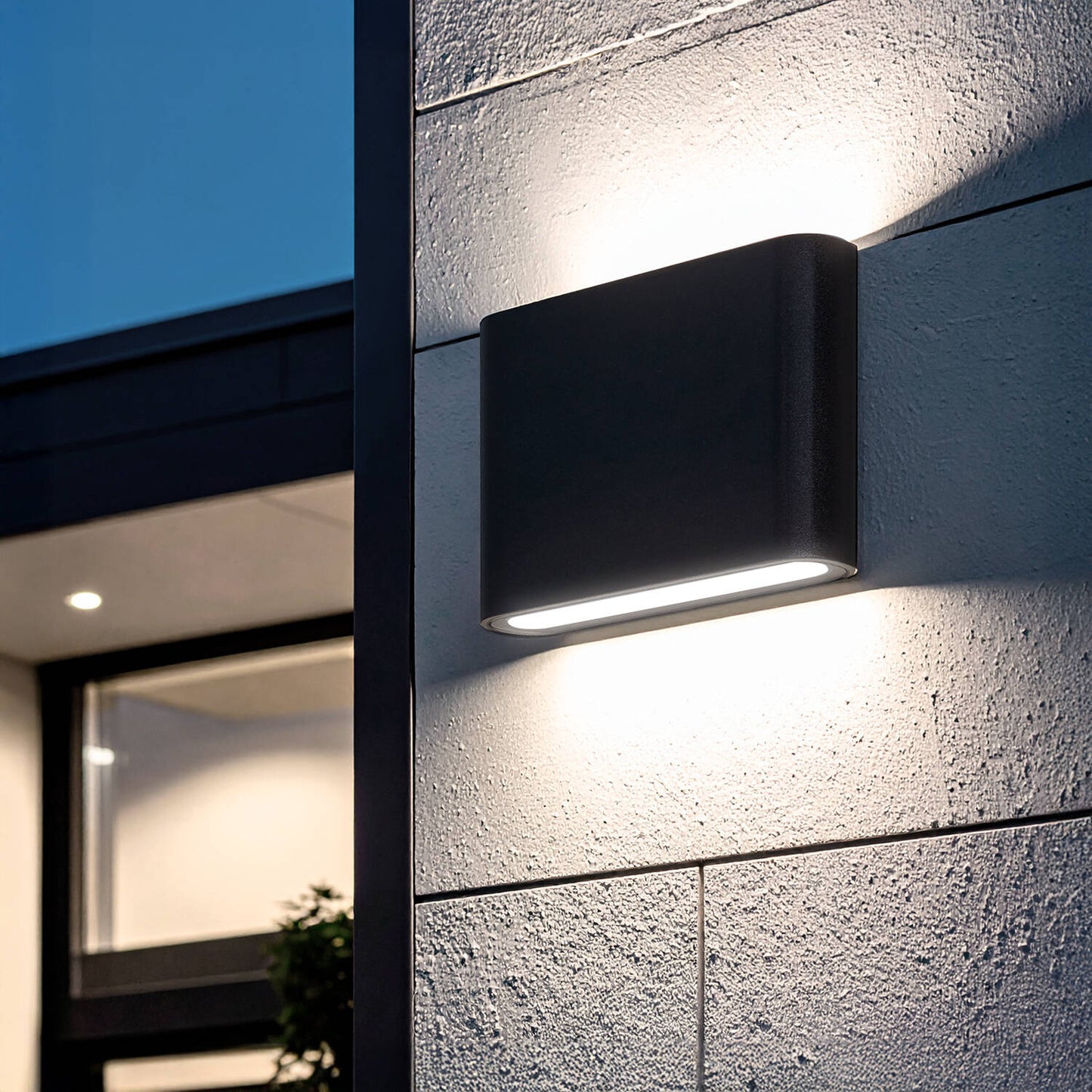Aplique de Pared Exterior LED 6W Iluminación Doble Cara Aluminio Cuadrado Negro Luming
