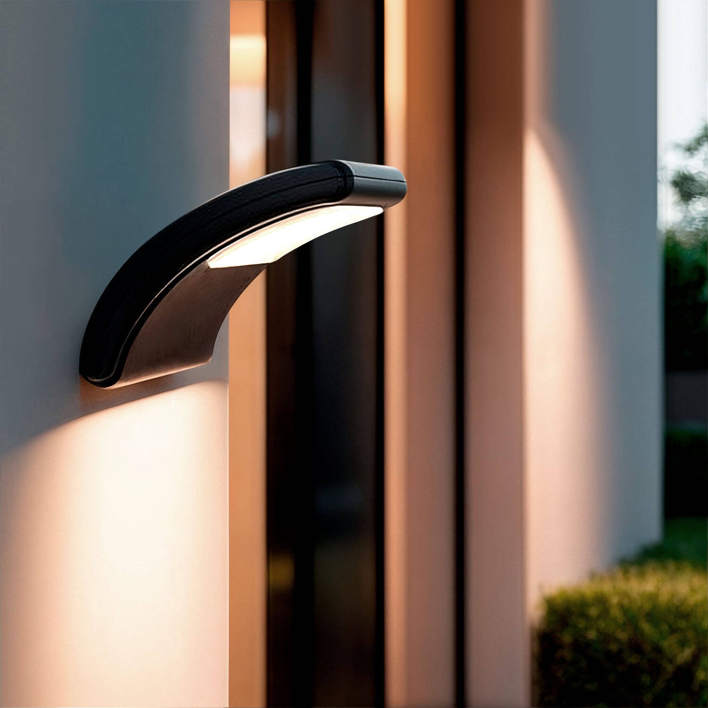 Aplique de Pared Exterior LED 6W Iluminación Rectangular Aluminio Negro Wilbert
