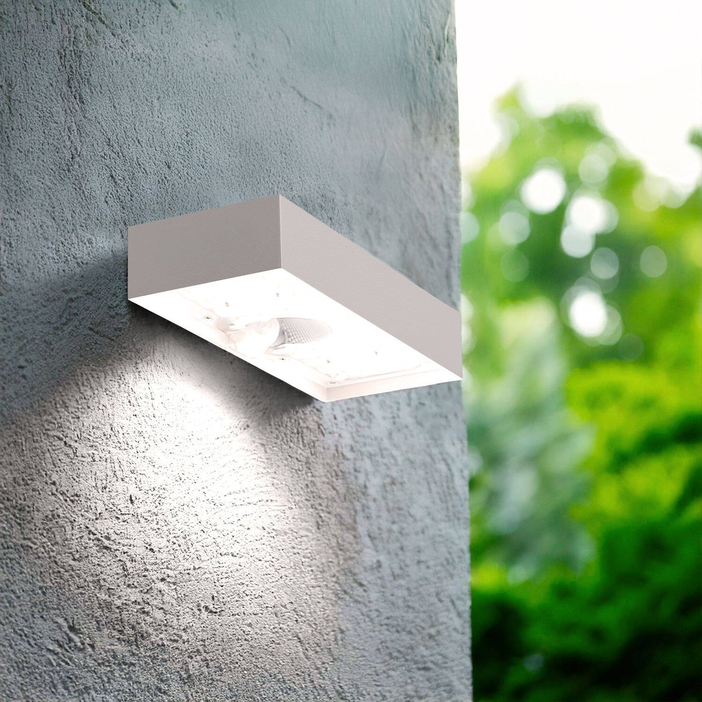 Aplique de Pared Exterior LED 6W con Sensor de Movimiento PIR Karl Solar Blanco