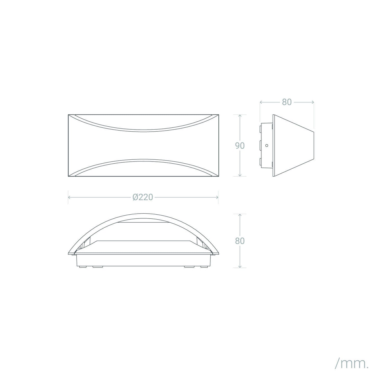 Aplique de Pared Exterior LED 7W Aluminio Iluminación Doble Cara CCT Seleccionable Gedved