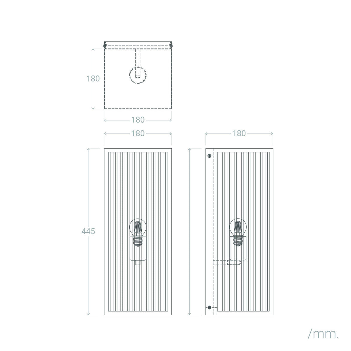 Aplique de Pared Exterior Metal y Cristal Big Taiga
