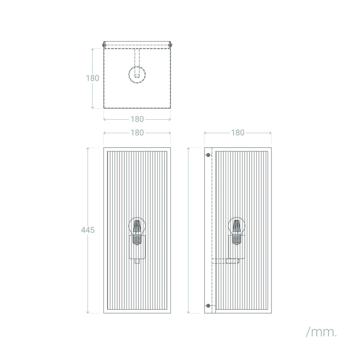 Aplique de Pared Exterior Metal y Cristal Big Taiga