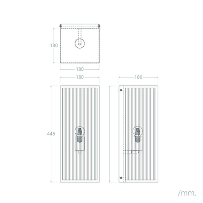 Aplique de Pared Exterior Metal y Cristal Big Taiga