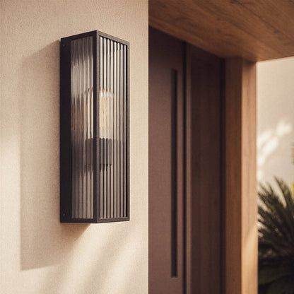 Aplique de Pared Exterior Metal y Cristal Taiga