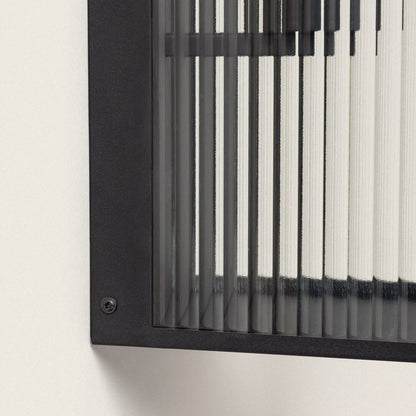 Aplique de Pared Exterior Metal y Cristal Taiga