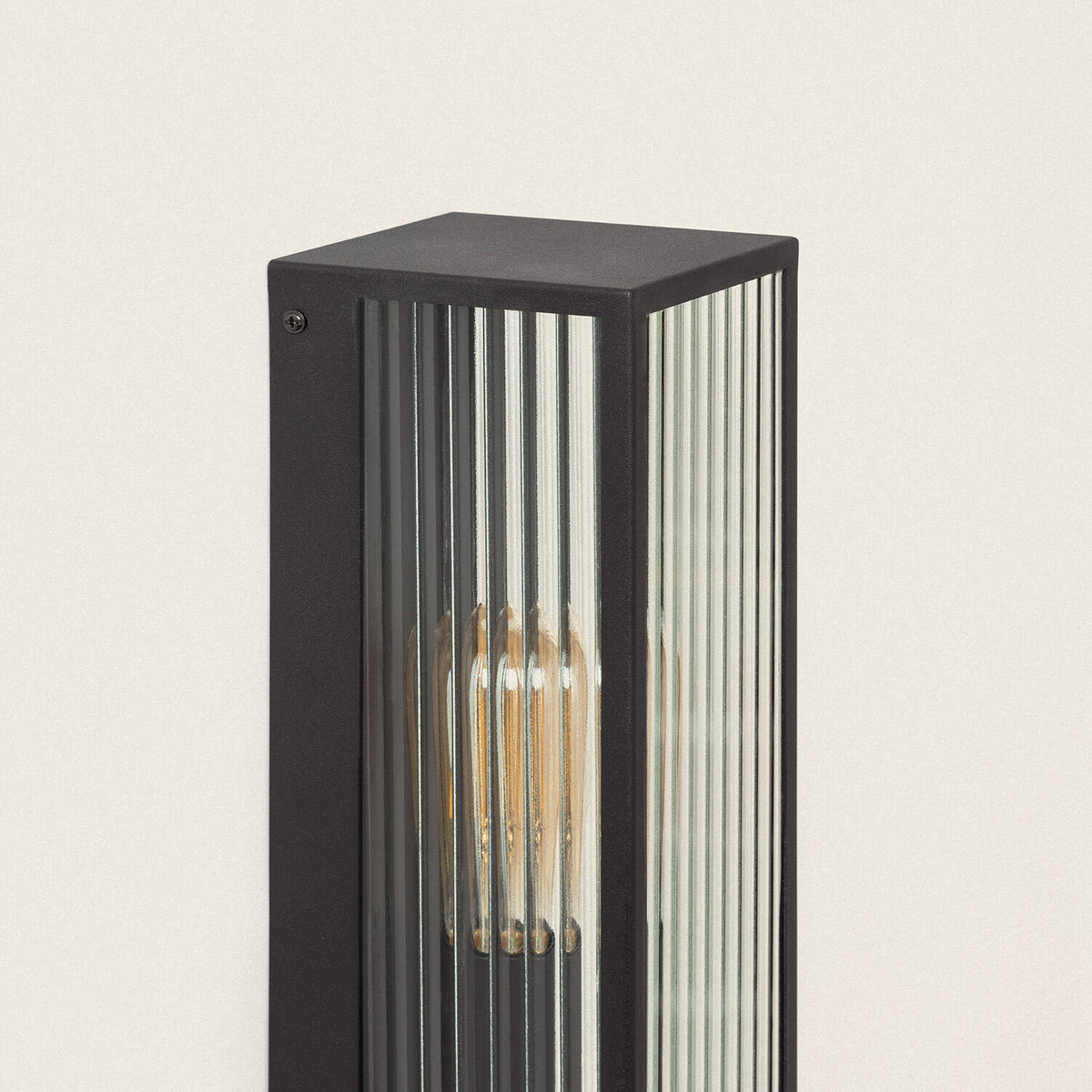 Aplique de Pared Exterior Metal y Cristal Taiga