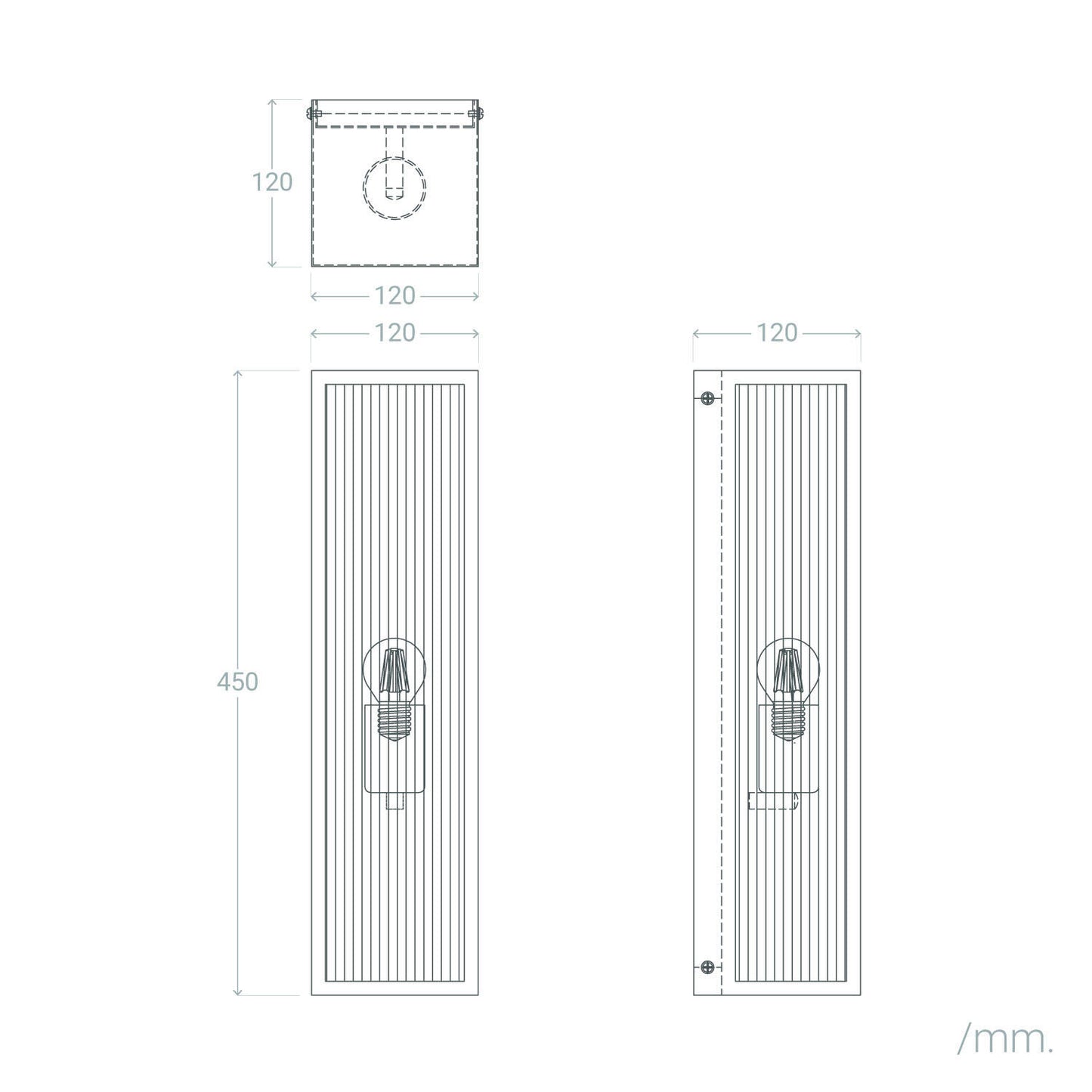 Aplique de Pared Exterior Metal y Cristal Taiga