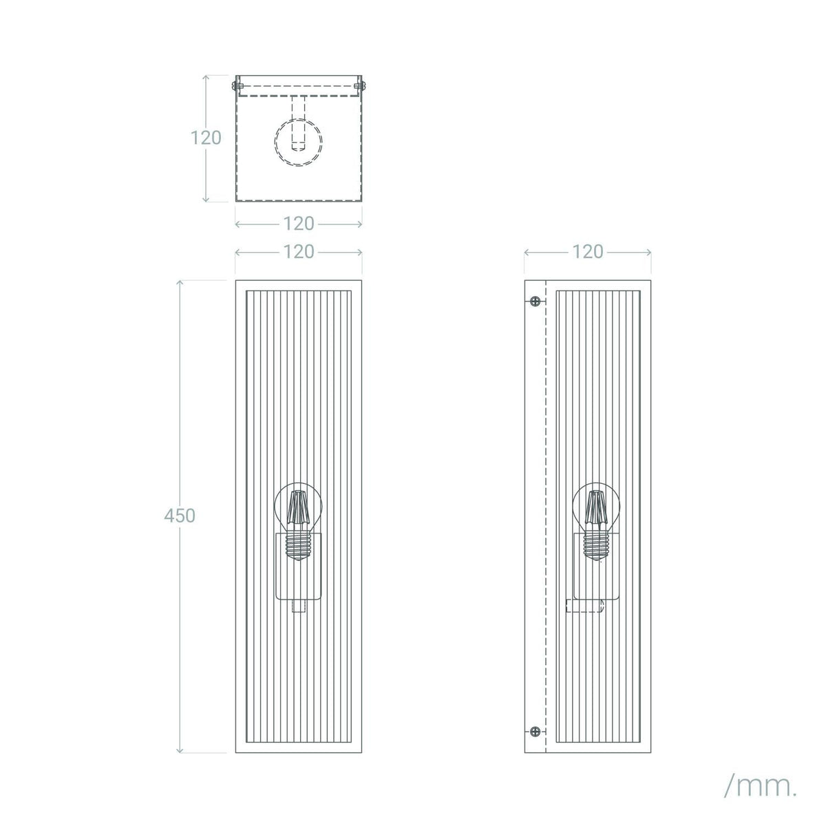 Aplique de Pared Exterior Metal y Cristal Taiga