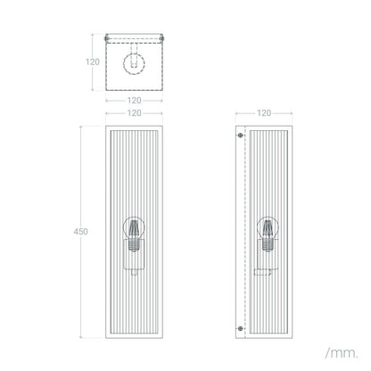 Aplique de Pared Exterior Metal y Cristal Taiga