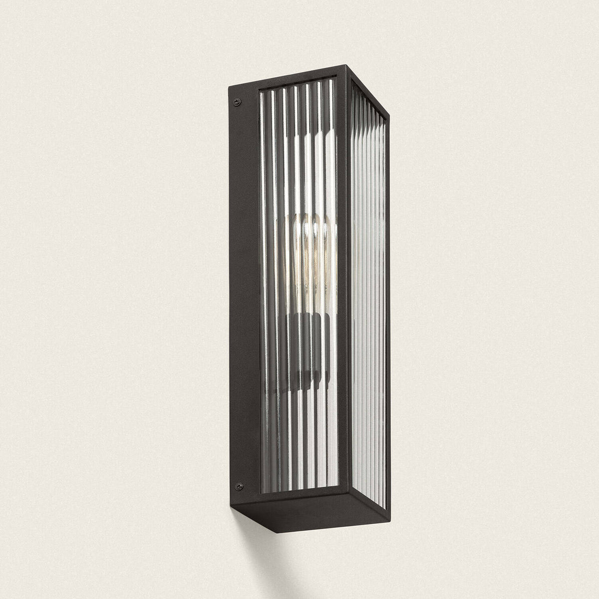 Aplique de Pared Exterior Metal y Cristal Taiga