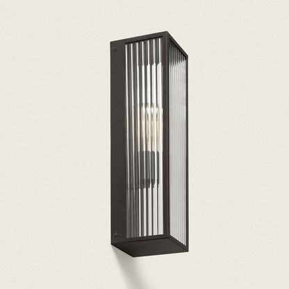 Aplique de Pared Exterior Metal y Cristal Taiga