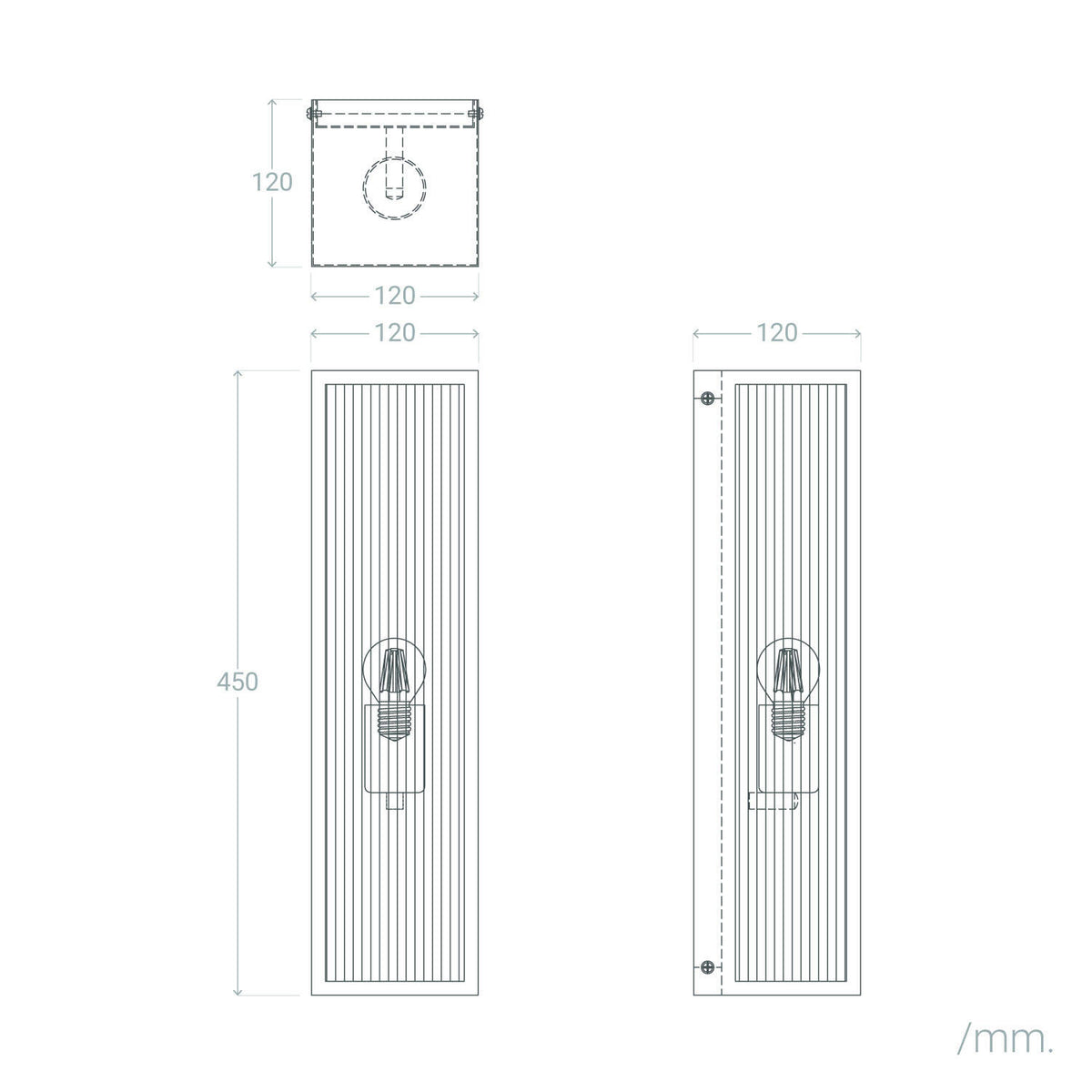 Aplique de Pared Exterior Metal y Cristal Taiga