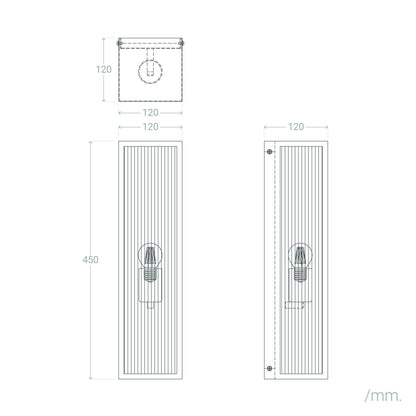 Aplique de Pared Exterior Metal y Cristal Taiga
